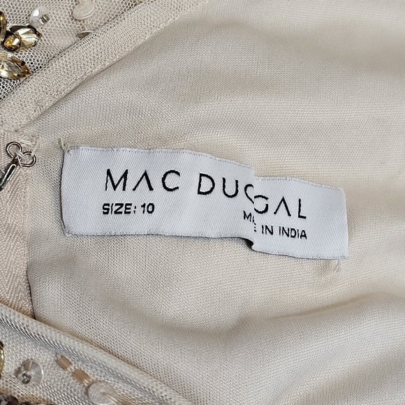 MAC DUGGAL size 10  EMBELLISHED WRAP OVER CAP SLEEVE A-LINE GOWN Dress - Picture 5 of 9